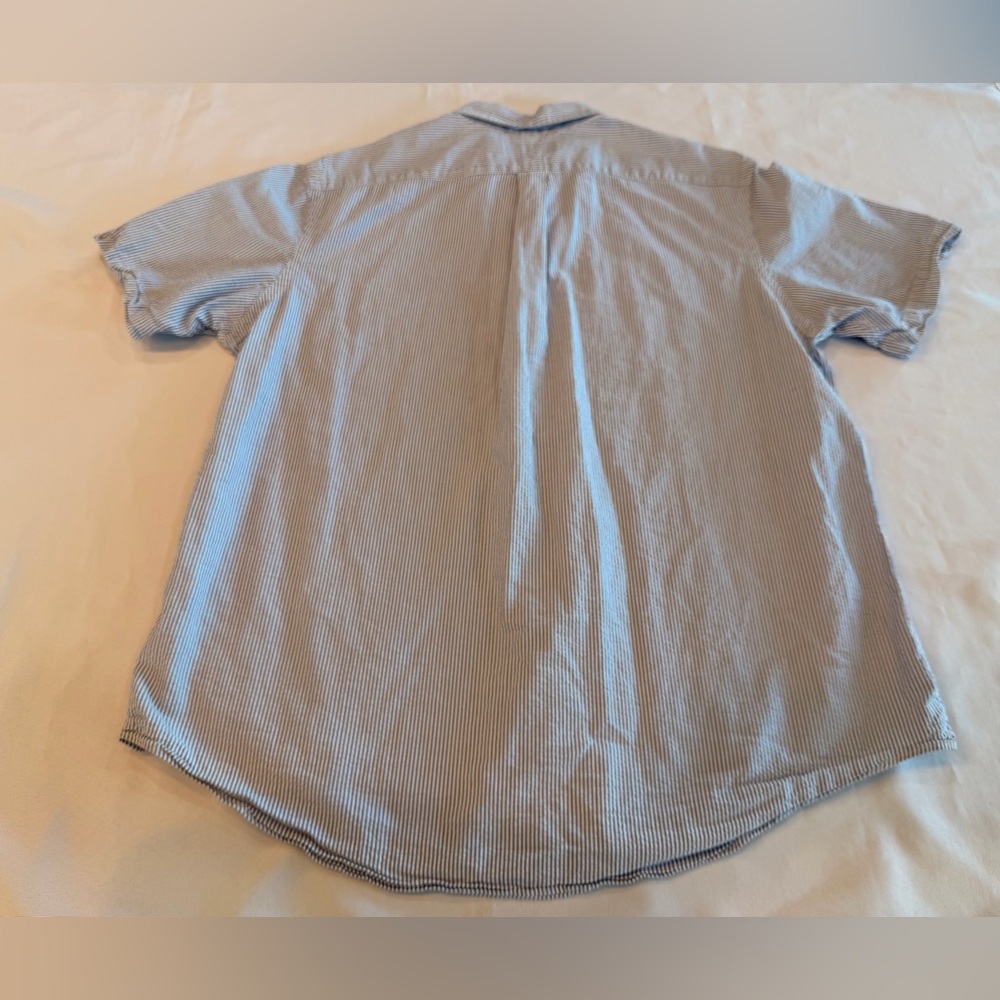 Ralph Lauren Blue Striped Button Down Short Sleeve Shirt Sz XL RN41381 - Picture 6 of 7
